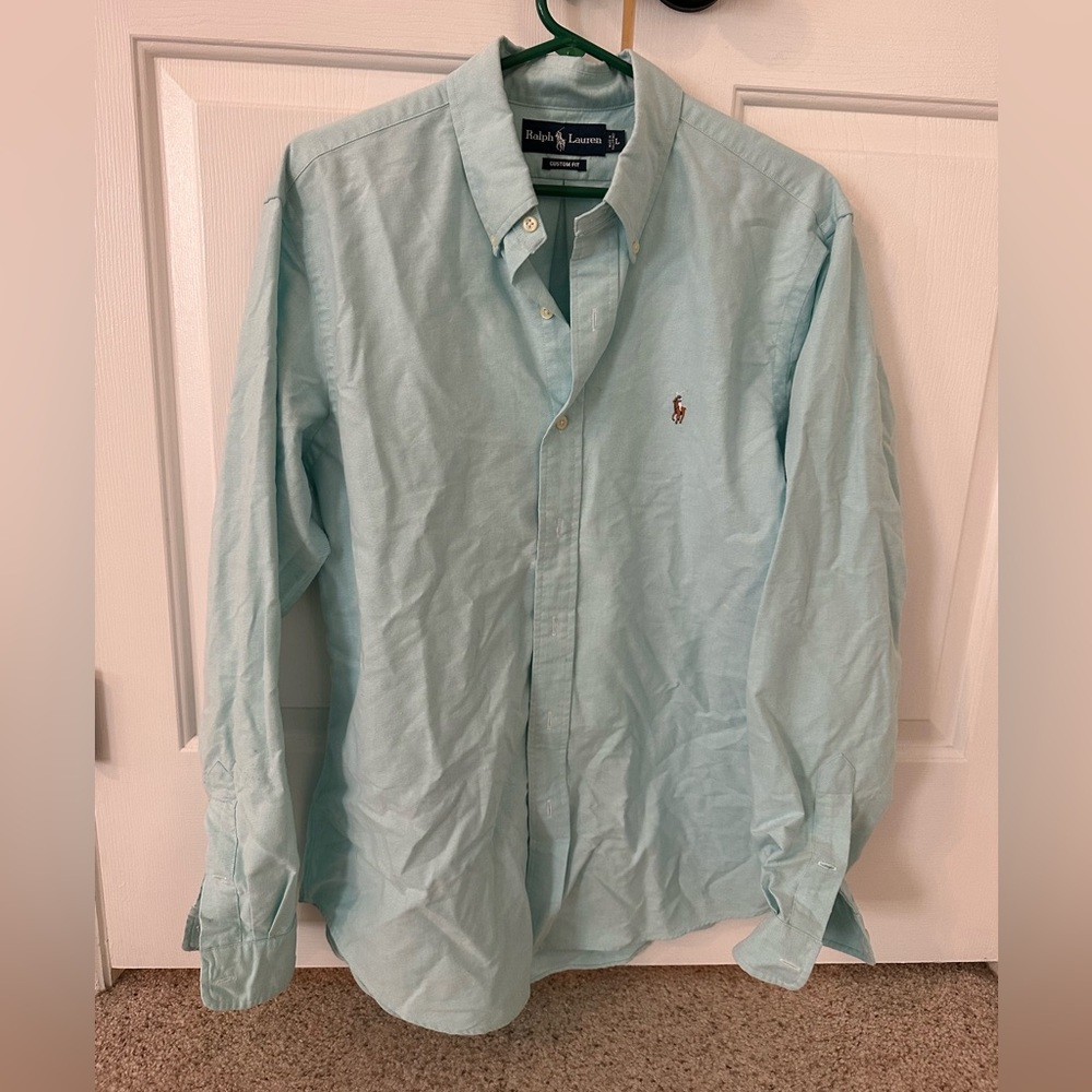 Men’s Ralph Lauren Aqua Custom Fit shirt size Large